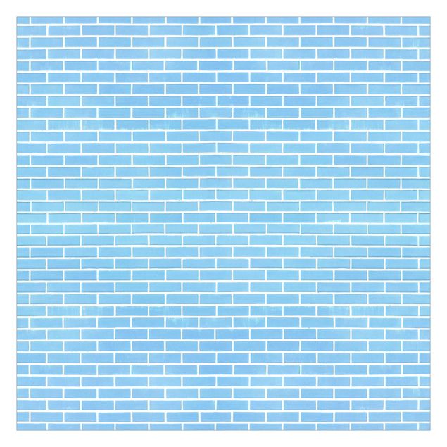 Fototapeter blå Pastel Blue Brick Wall