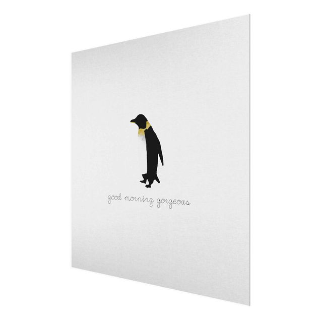 Glas Magnetboard Penguin Quote Good Morning Gorgeous