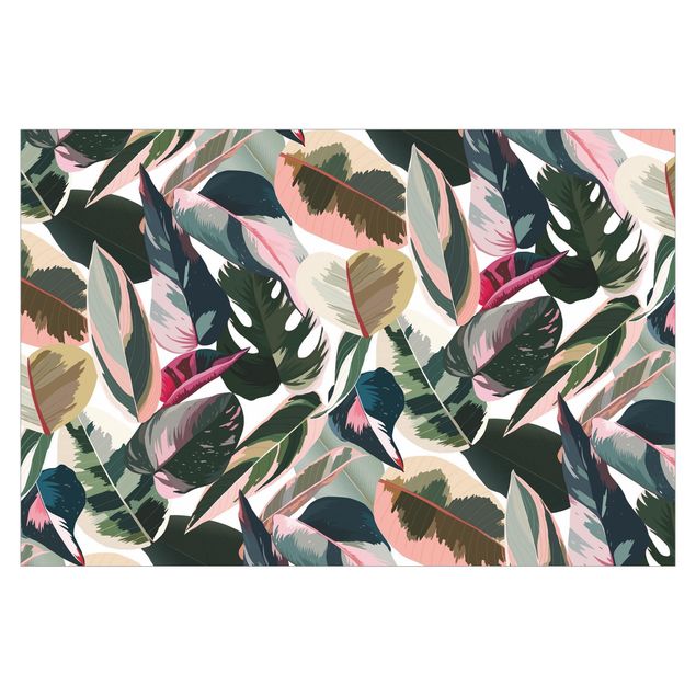 Tapeter Pink Tropical Pattern XXL