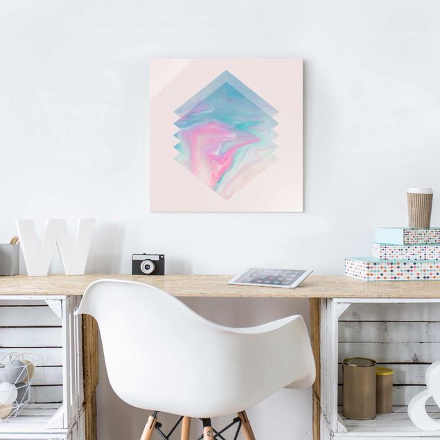 Tavlor abstrakt Pink Water Marble