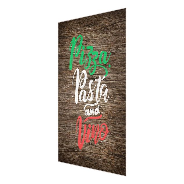 Tavlor Pizza Pasta and Vino On Wooden Board