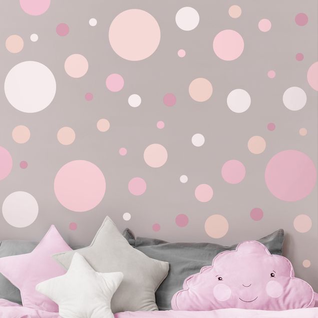 autocolantes decorativos parede Points confetti pink set