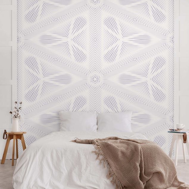 Kök dekoration Rhombic Pattern With Stripes And Star In Grey