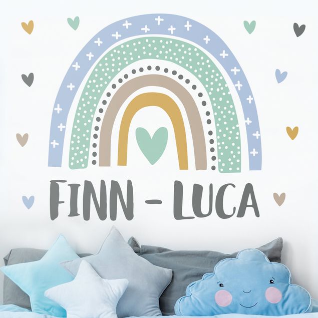 Wallstickers regnbåge Rainbow with desired blue turquoise