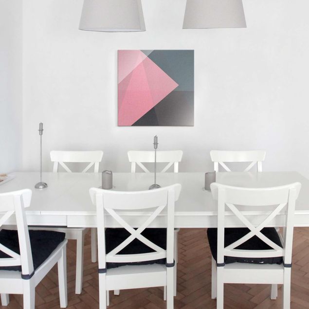 Glastavlor abstrakt Pink Transparency Geometry