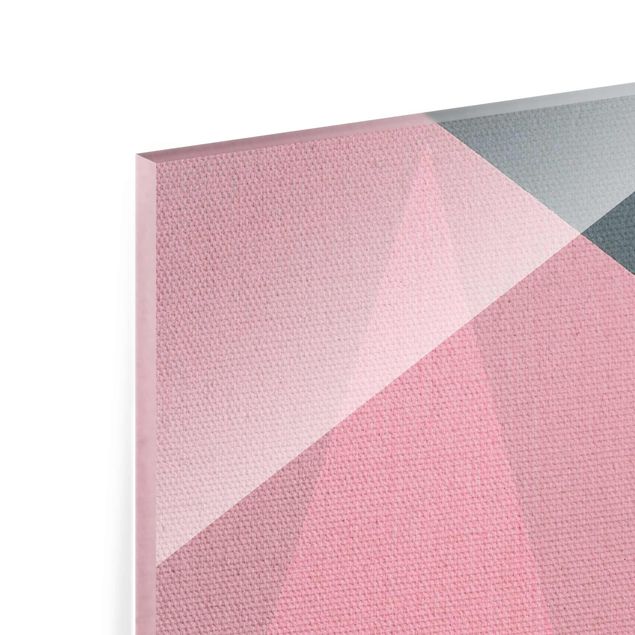 Glas Magnettavla Pink Transparency Geometry