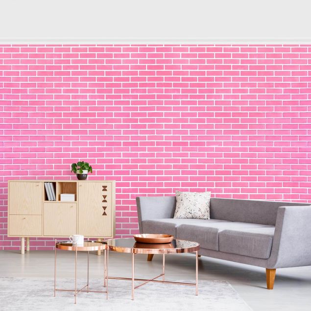 Fototapeter tegelsten Pink Brick Wall