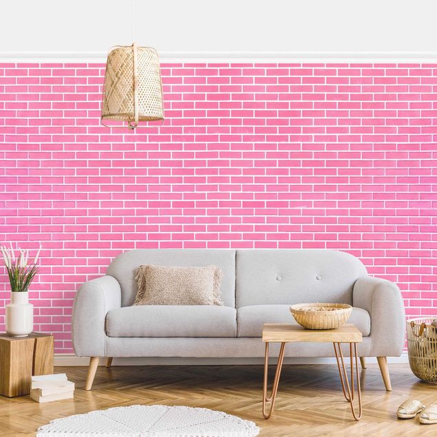 Tapeter modernt Pink Brick Wall