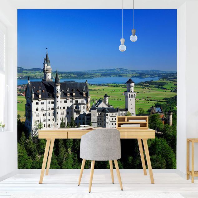Fototapeter solrosor Neuschwanstein Castle