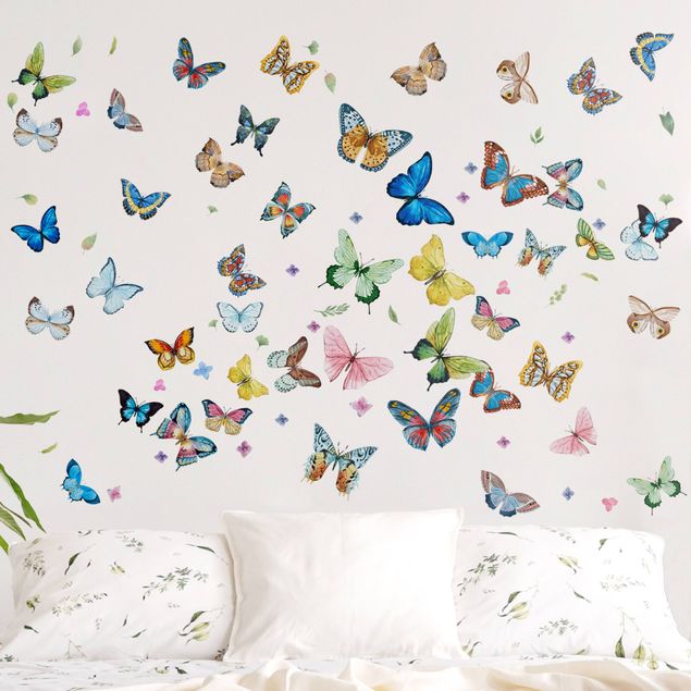 Autocolantes de parede borboletas Butterflies Watercolor XXL Set