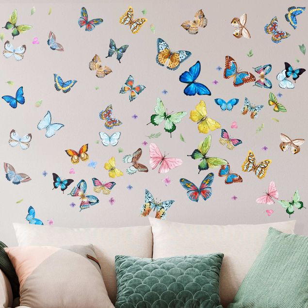 Inredning av barnrum Butterflies Watercolor XXL Set