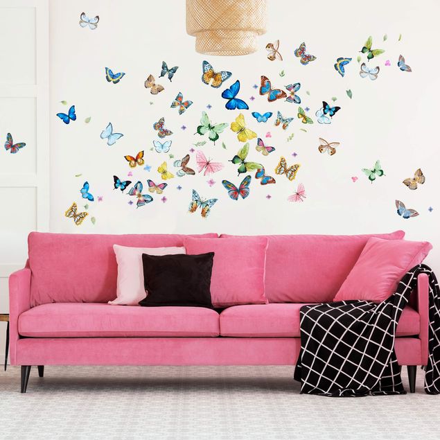 Autocolantes de parede animais Butterflies Watercolor XXL Set