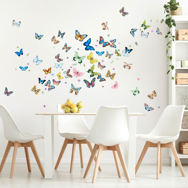 adesivos de parede Butterflies Watercolor XXL Set