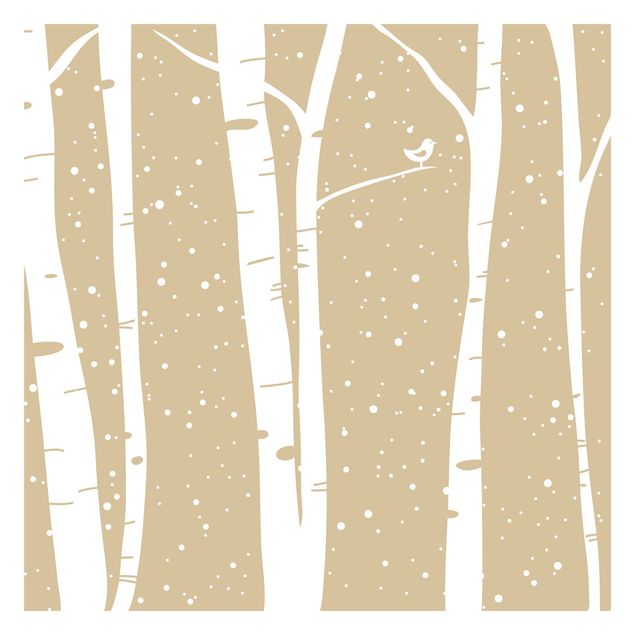 Tapeter Snowconcert Between Birches