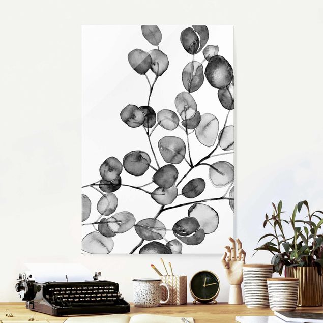 Kök dekoration Black And White Eucalyptus Twig Watercolour