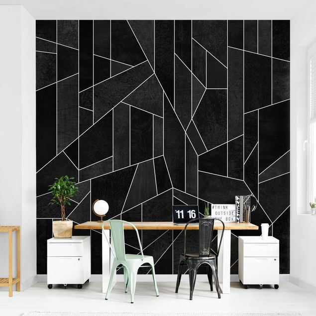 Tapeter modernt Black And White Geometric Watercolour