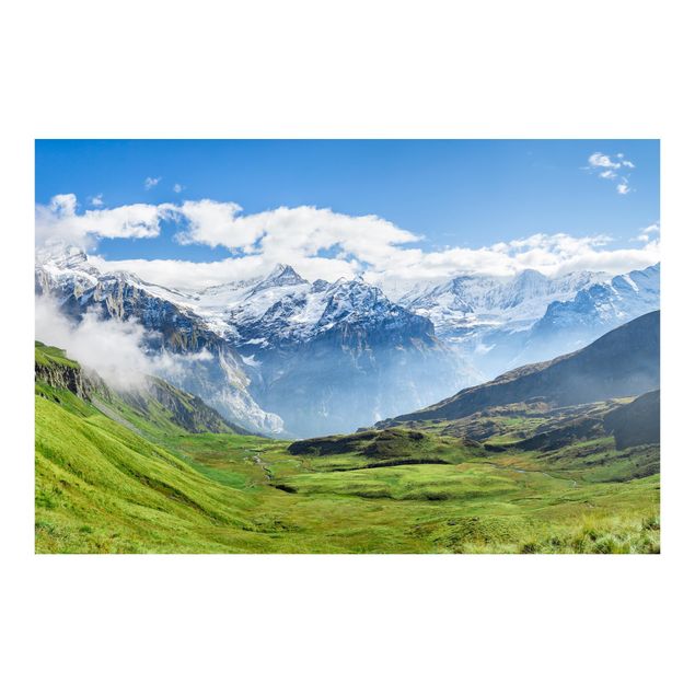 Fototapeter grön Swiss Alpine Panorama