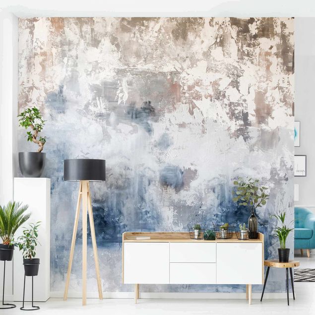 Tapeter industriell Shabby Concrete Wall Plaster Blue