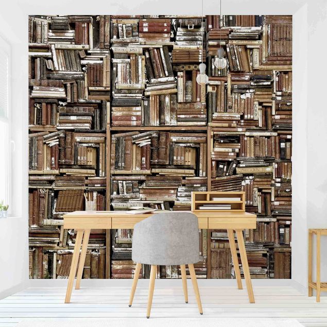 Kök dekoration Shabby Wall Of Books
