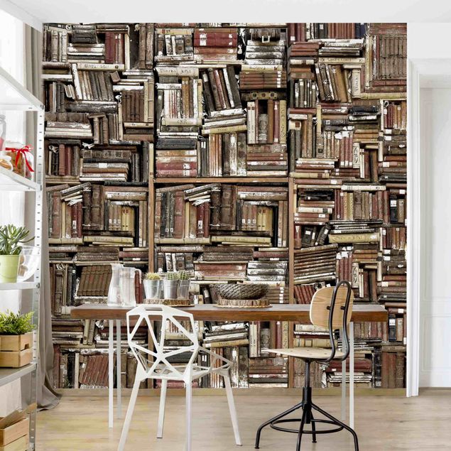 Tapeter modernt Shabby Wall Of Books