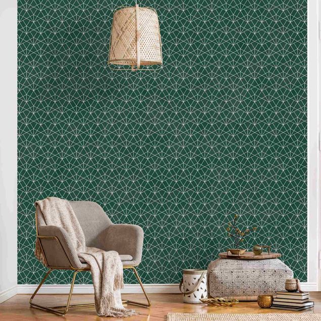 Kök dekoration Emerald Art Deco Line Pattern