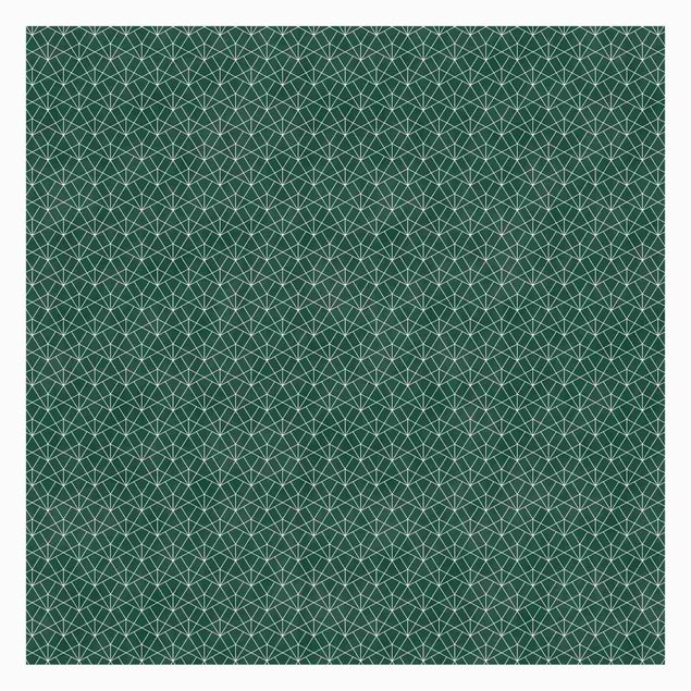 Fototapeter grön Emerald Art Deco Line Pattern