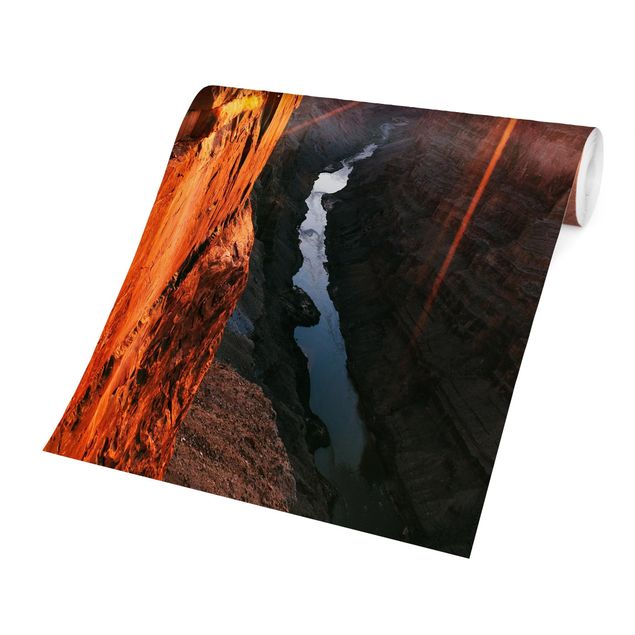 Fototapeter röd Sun In Grand Canyon
