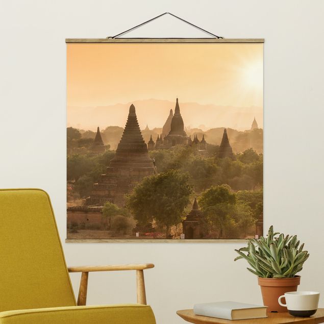 Tavlor Asien Sun Setting Over Bagan