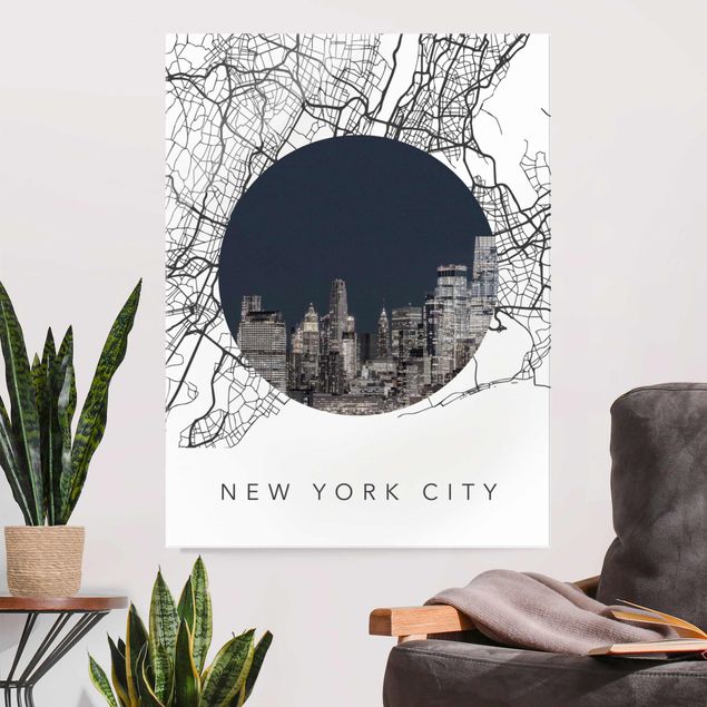 Glastavlor New York Map Collage New York City