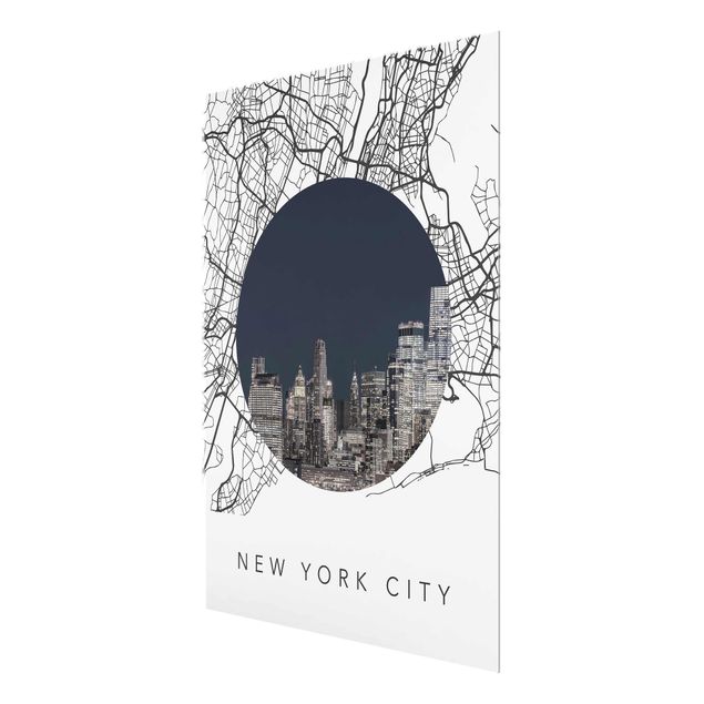 Tavlor arkitektur och skyline Map Collage New York City