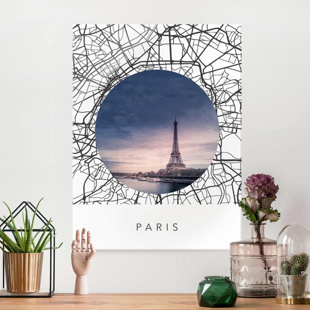 Kök dekoration Map Collage Paris