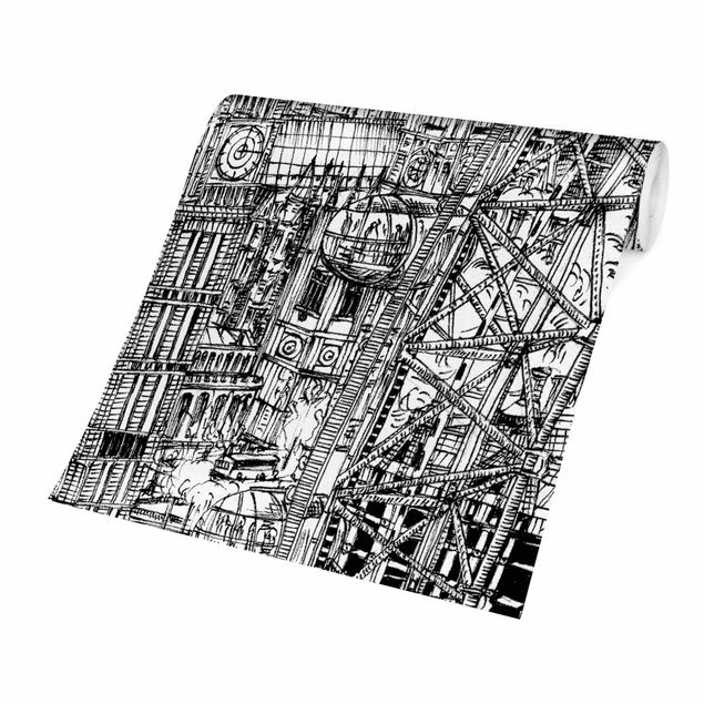 Fototapeter svart och vitt City Study - London Eye