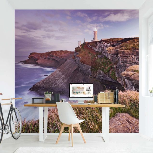 Fototapeter fyrar Cliffs And Lighthouse