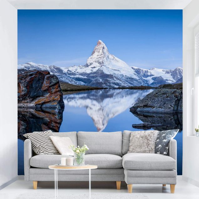 Tapeter modernt Stellisee Lake In Front Of The Matterhorn