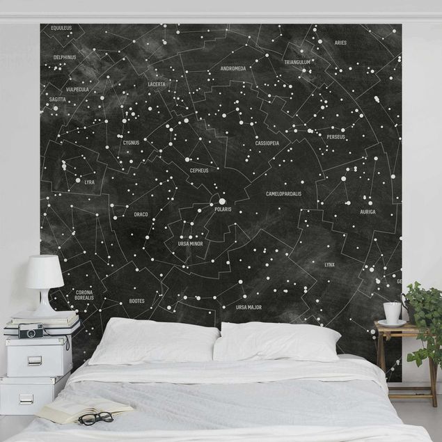Tapeter modernt Map Of Constellations Blackboard Look