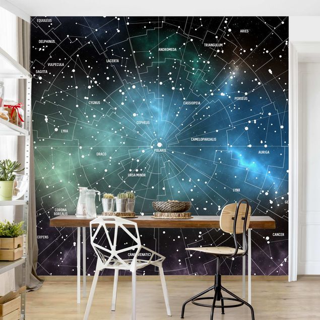 Tapeter modernt Stellar Constellation Map Galactic Nebula