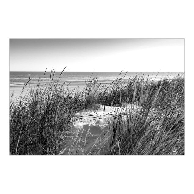 Fototapeter landskap Beach Dune At The Sea Black And White