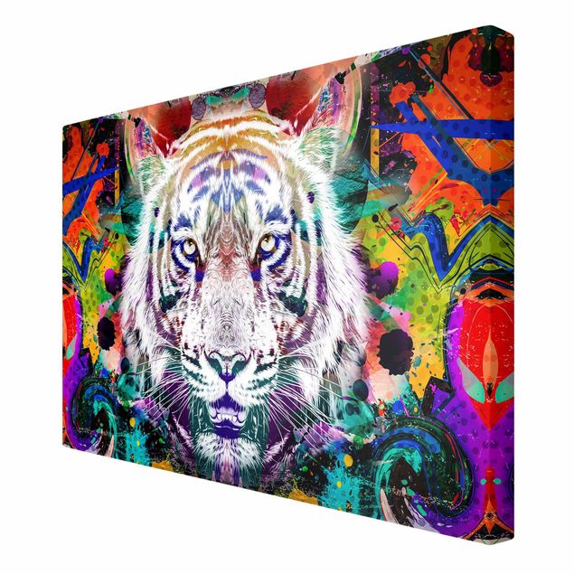 Tavlor abstrakt Street Art Tiger