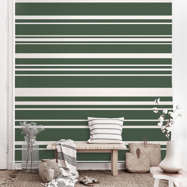 Kök dekoration Stripes On Green Backdrop