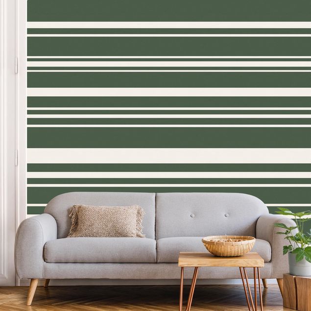 Tapeter modernt Stripes On Green Backdrop