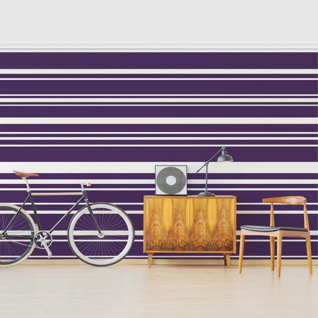Tapeter modernt Stripes On Purple Backdrop