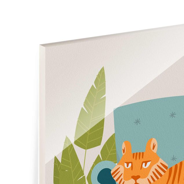 Tavlor färgglada Domestic Mini Tiger Illustration