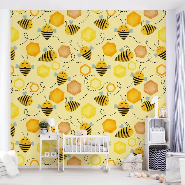 Inredning av barnrum Sweet Honey With Bees Illustration