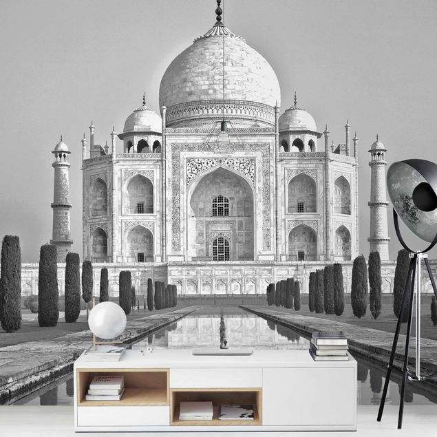 Fototapeter grått Taj Mahal With Garden