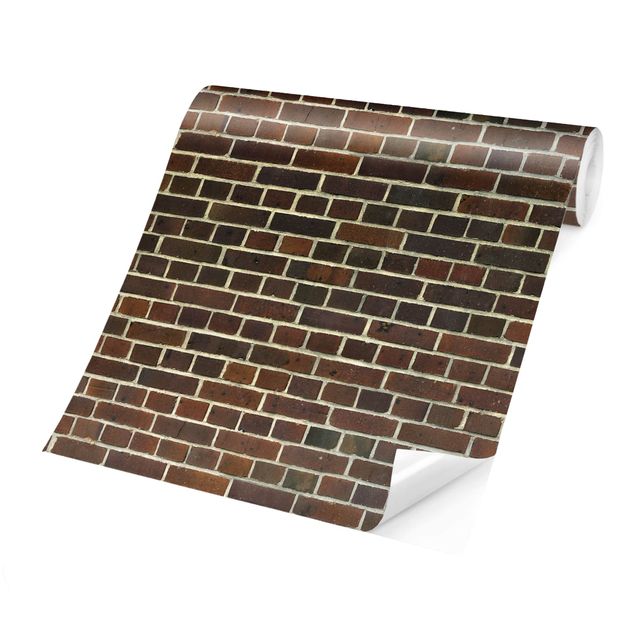 Mönstertapet Brick Wall Reddish Brown