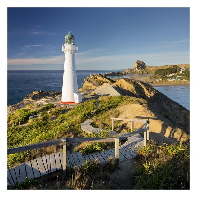 Fototapeter blå Castle Point Lighthouse New Zealand