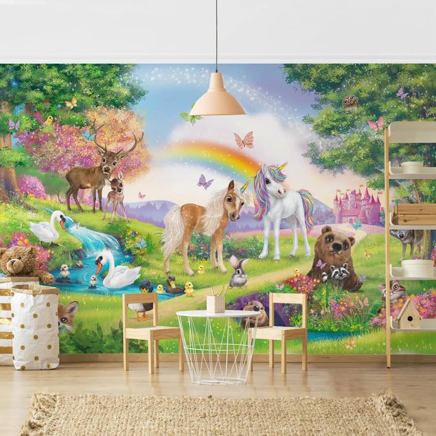 Tapeter modernt Animal Club International - Magical Forest With Unicorn