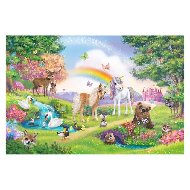 Tapeter Animal Club International - Magical Forest With Unicorn