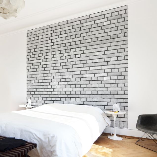 Tapeter industriell Brick Wall White