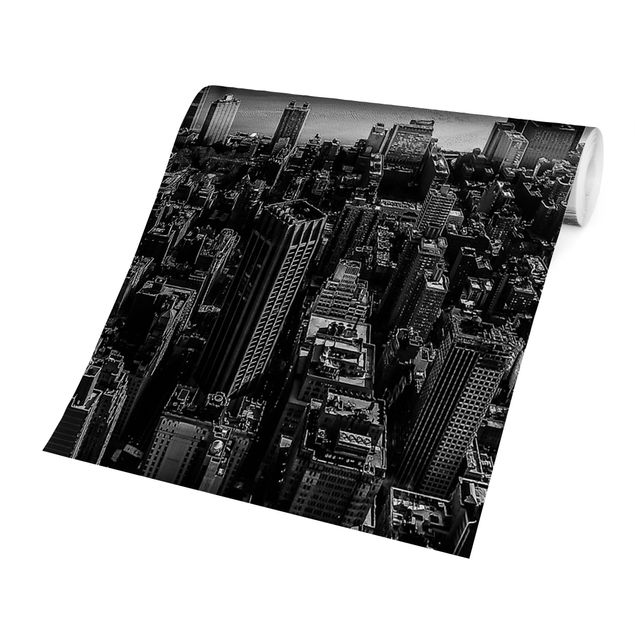 Fototapeter svart och vitt Pigeons On The Empire State Building